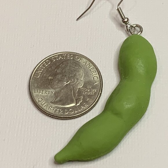 Green Bean Earring, Bean Earring, Vegetable Earring, Funny Food Earring, Food - Picture 4 of 7